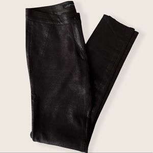 Zara Buttoned Faux Suede Leather Stretch Leggings Black